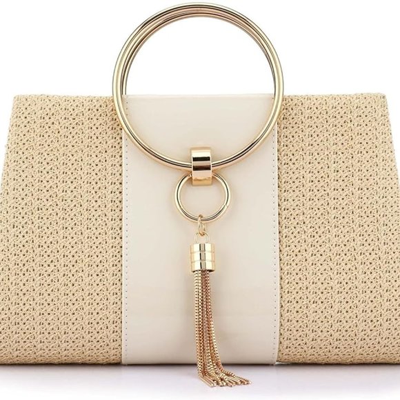 Moni Wristlet Straw Clutch Bag - Picture 10 of 15